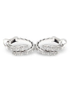 Serpent Hoop Paved Diamond Earrings 18K