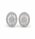 Classic Oval Baguette Diamond Earrings 18K