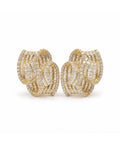 Swirl Overlap Golden Diamond Earrings 18K