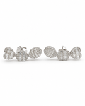 Classic Shape Heart Oval Leaf Cluster Diamond Earrings 18K