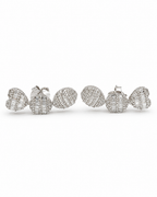 Classic Shape Heart Oval Leaf Cluster Diamond Earrings 18K