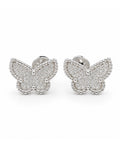 Deco Butterfly Paved Diamond Earrings 14K