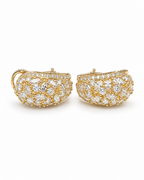 Golden Chunky Cluster Diamond Earrings 18K