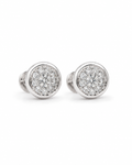 Classic Round Stud Bezel Diamond Earrings 14K