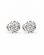 Classic Round Stud Bezel Diamond Earrings 14K