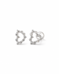 Classic Heart Stud Diamond Earrings 18K