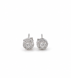 Classic Round Center Stud Diamond Earrings 18K