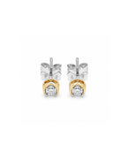 0.10cts Round Solitaire Classic Stud Diamond Earrings 14K