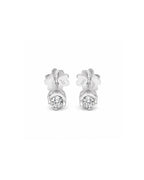 0.10cts Round Solitaire Classic Stud Diamond Earrings 14K