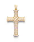 Large Full Paved Cross Diamond Necklace Pendant 14K