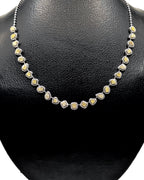Multi-Shape Rare Fancy Yellow Colored Diamonds Half Eternity Diamond Necklace 14K