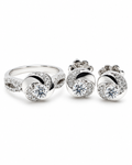 Classic Solitaire Diamond Jewelry Set 14K