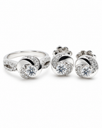 Classic Solitaire Diamond Jewelry Set 14K