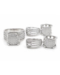 Classic Round Paved Dangling Diamond Jewelry Set 14K