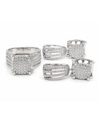 Classic Round Paved Dangling Diamond Jewelry Set 14K
