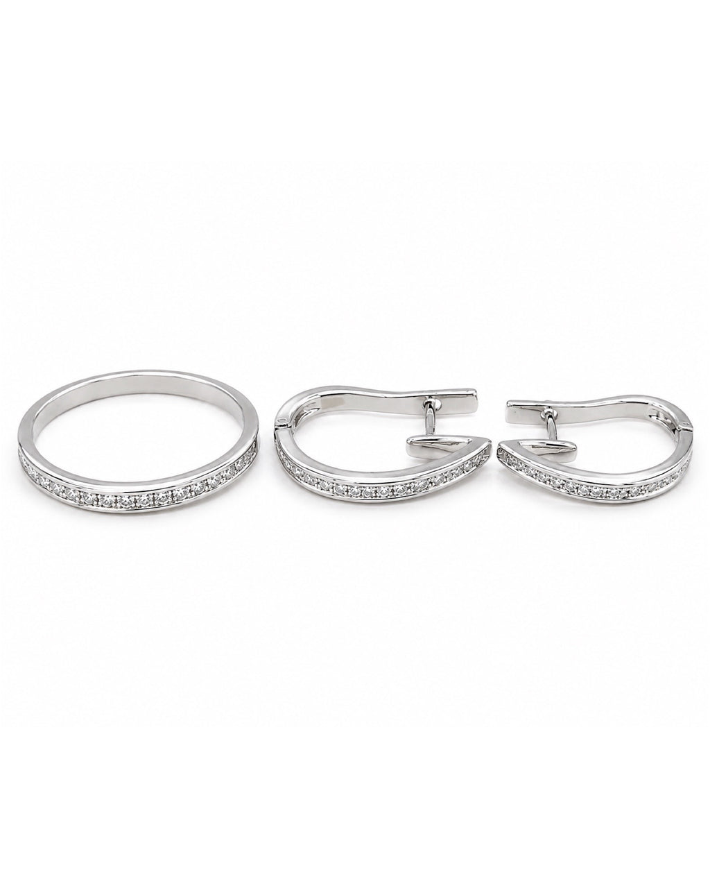 Classic Hoop Diamond Jewelry Set 14K