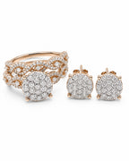 Classic Round Infinity Stud Diamond Jewelry Set 14K