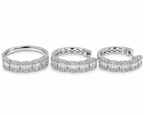 Classic Hoop Baguette Half Eternity Diamond Jewelry Set 14K
