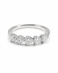 Classic Heart Solitaire Half Eternity Diamond Ring 14K