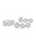 Classic Cushion Drop Dangling Diamond Jewelry Set 14K
