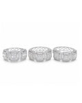 Classic Hoop Cushion Halo Baguette Diamond Jewelry Set 14K