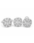 Classic Cushion Double Halo Paved Diamond Jewelry Set 14K