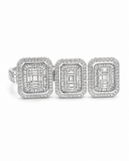 Classic Emerald Baguette Paved Diamond Jewelry Set 14K