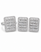 Classic Emerald Mirror Statement Diamond Jewelry Set 14K