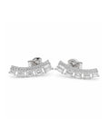 Classic Emerald Ear Crawler Diamond Earrings 18K