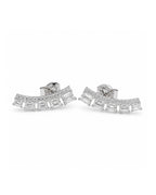 Classic Emerald Ear Crawler Diamond Earrings 18K