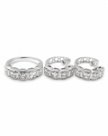 Asscher Solitaire Classic Hoop Diamond Jewelry Set 18K