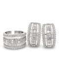 Classic Hoop Millionaire’s Half Eternity Diamond Jewelry Set 18K