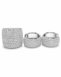 Classic Hoop Round Chunky Paved Statement Hoop Diamond Jewelry Set 14K