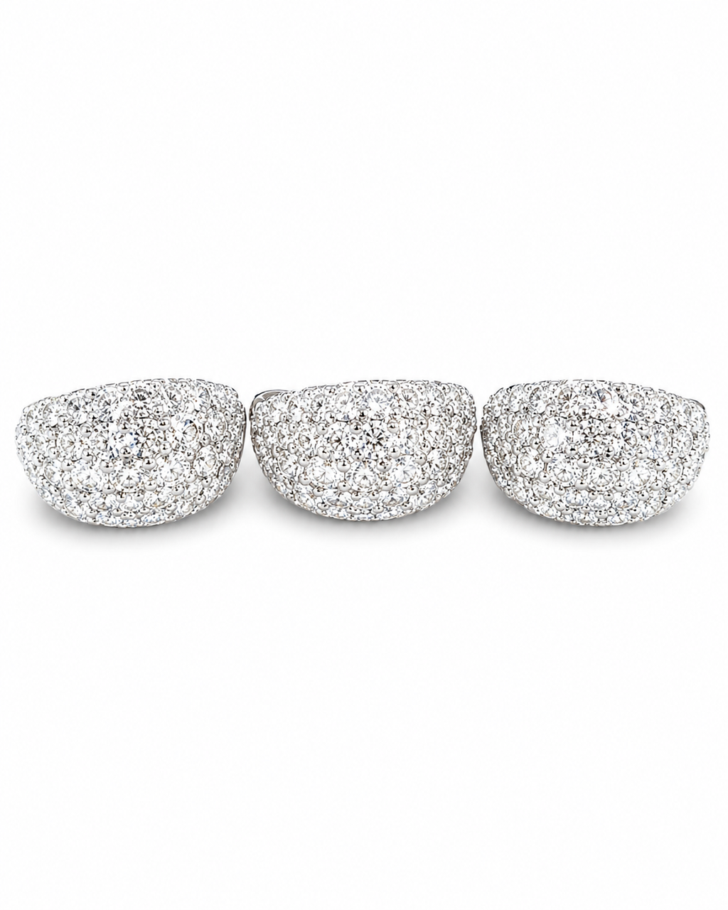 Classic Hoop Dome Paved Diamond Jewelry Set 14K