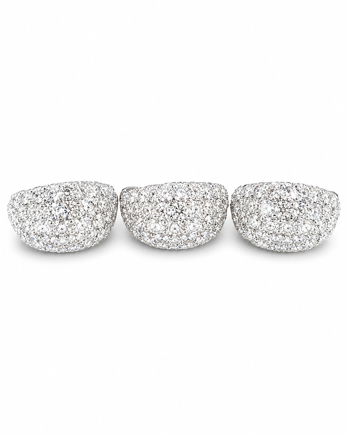 Classic Hoop Dome Paved Diamond Jewelry Set 14K
