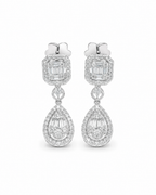 Classic Pear Dangling Diamond Earrings 14K
