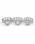 Classic Oval Halo Baguette Chain Hoop Diamond Jewelry Set 18K