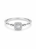 Classic Cushion Baguette Diamond Ring 14K