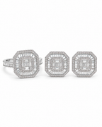 Classic Cushion Baguette Paved Diamond Jewelry Set 14K