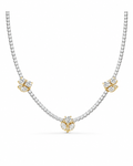 Classic Pear Marquise Square Cluster Solitiare Station Pave Diamond Necklace 14K