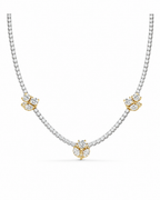 Classic Pear Marquise Square Cluster Solitiare Station Pave Diamond Necklace 14K