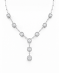 Classic Cushion Drop Statement Diamond Necklace 14K