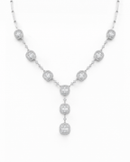 Classic Cushion Drop Statement Diamond Necklace 14K