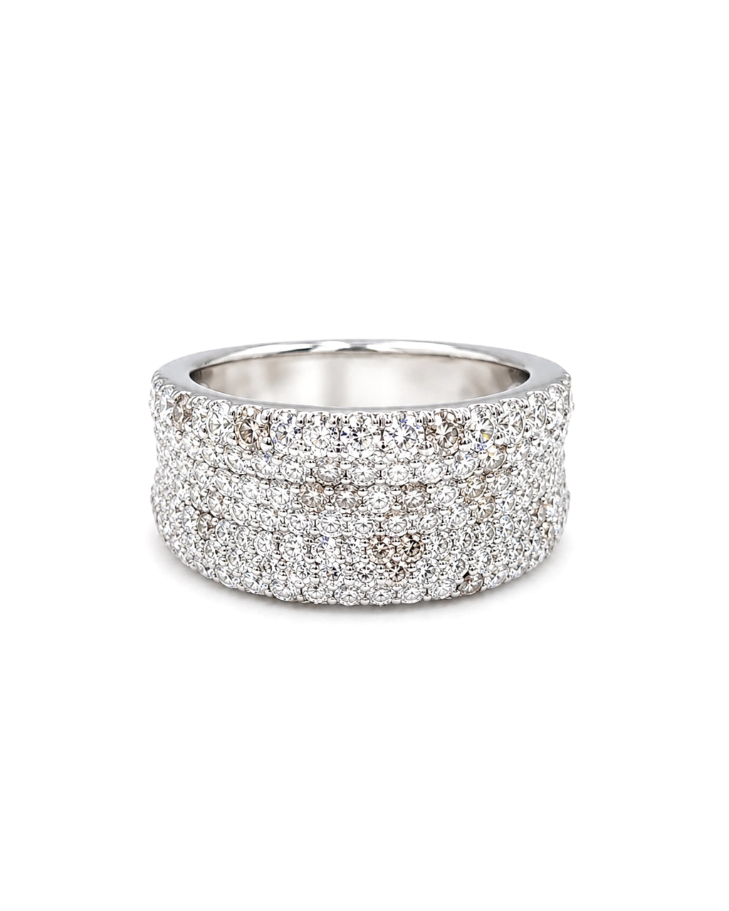 Classic Chunky Paved Band Diamond Ring 18K