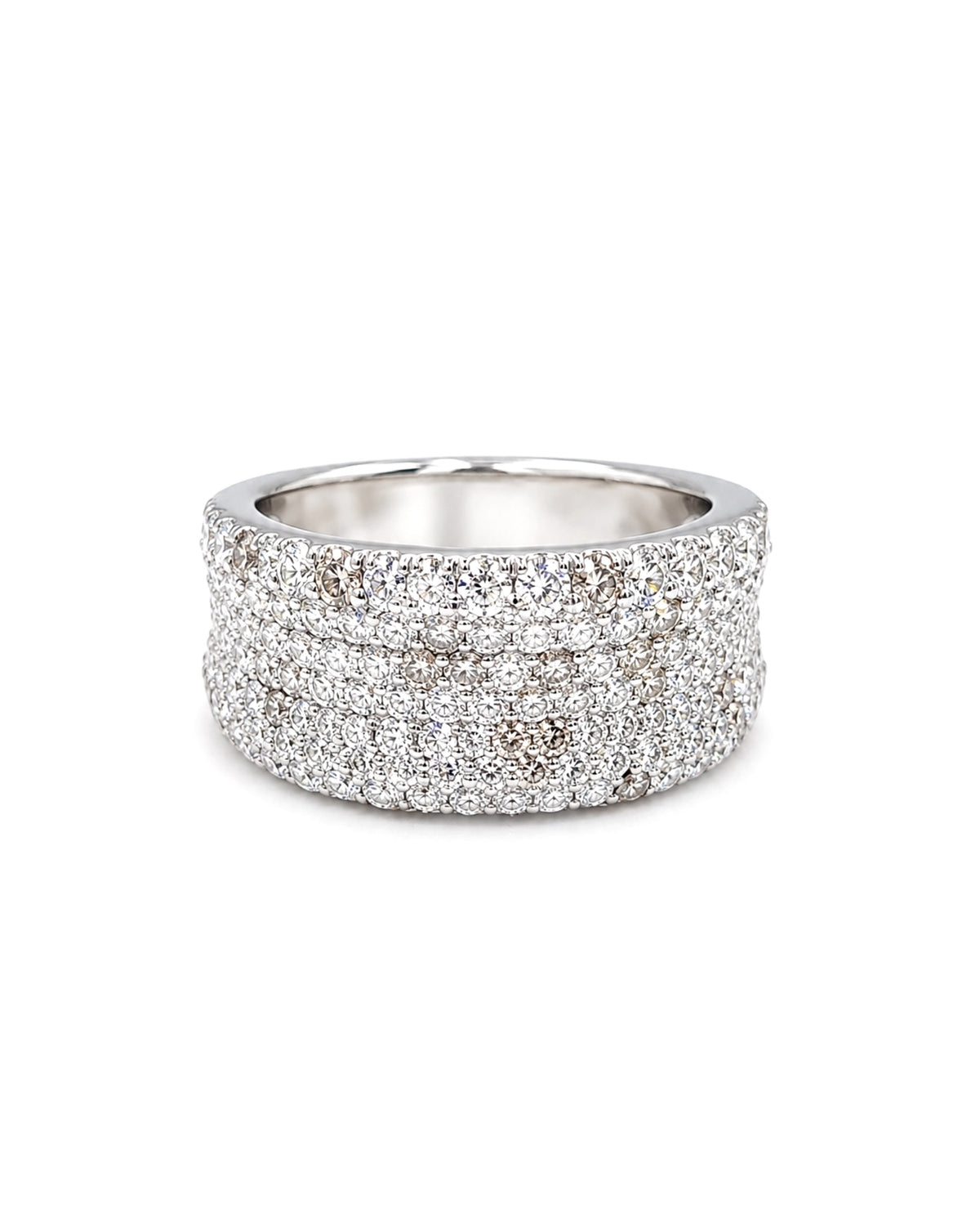 Classic Chunky Paved Band Diamond Ring 18K