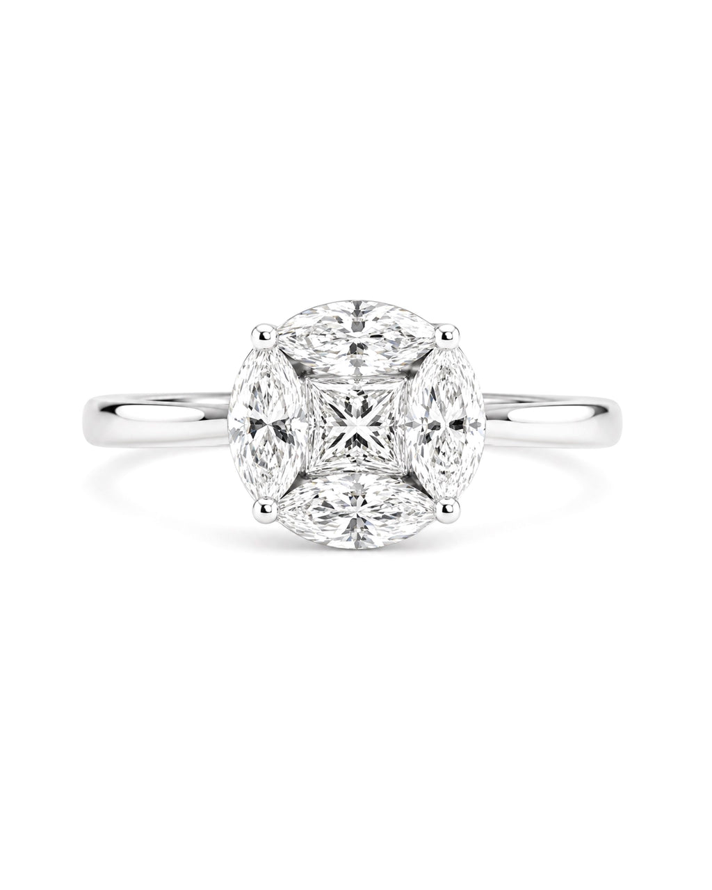 Classic 2ct Face 1st Gen Round Invisible Setting Diamond Ring 18K