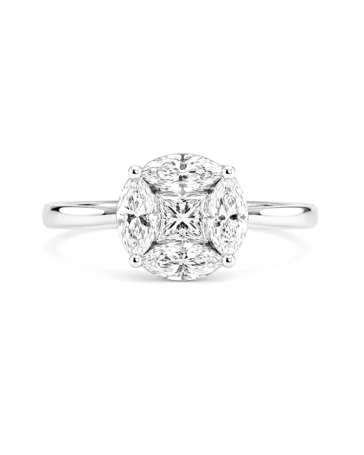 Classic 2ct Face 1st Gen Round Invisible Setting Diamond Ring 18K