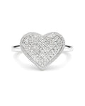 Classic Heart Cage Invisible Setting Paved Diamond Ring 18K
