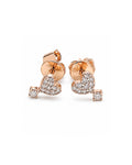 Classic Heart Drop Stud Diamond Earrings 18K