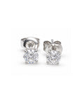 Classic 0.20cts Round Solitaire Stud Diamond Earrings 18K